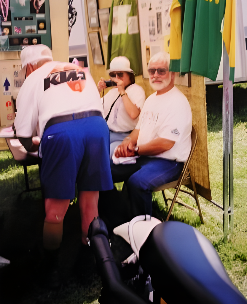 People sitting at an outdoor event