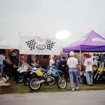 Motorcycle showcase at outdoor market event