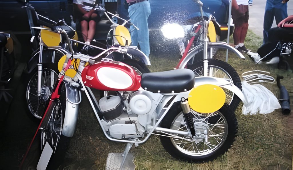 Vintage motorcycles displayed at a car show