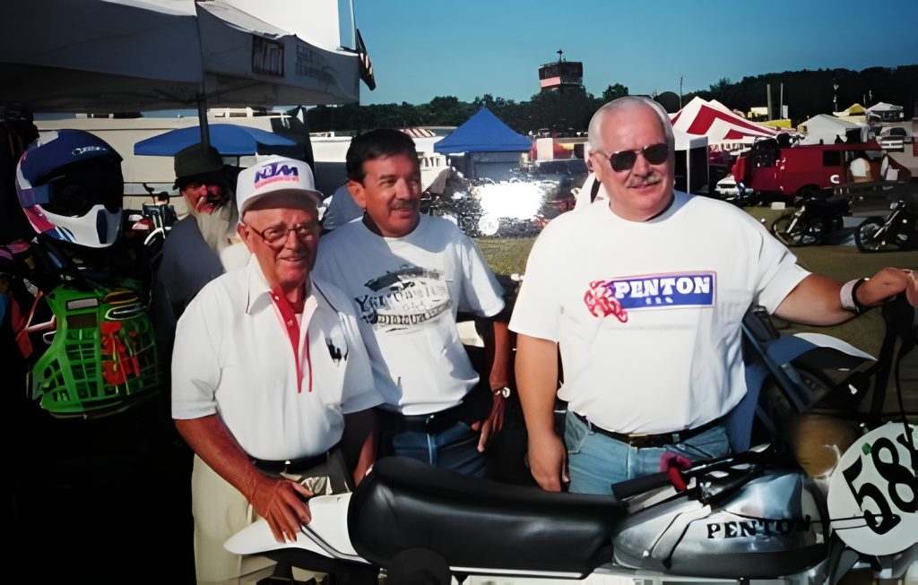 Group of men at vintage motorcycle event