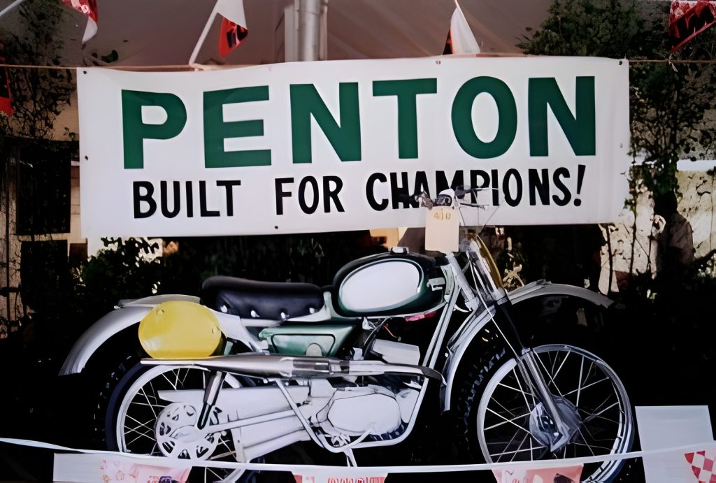 Penton motorcycle under 'Built for Champions' banner