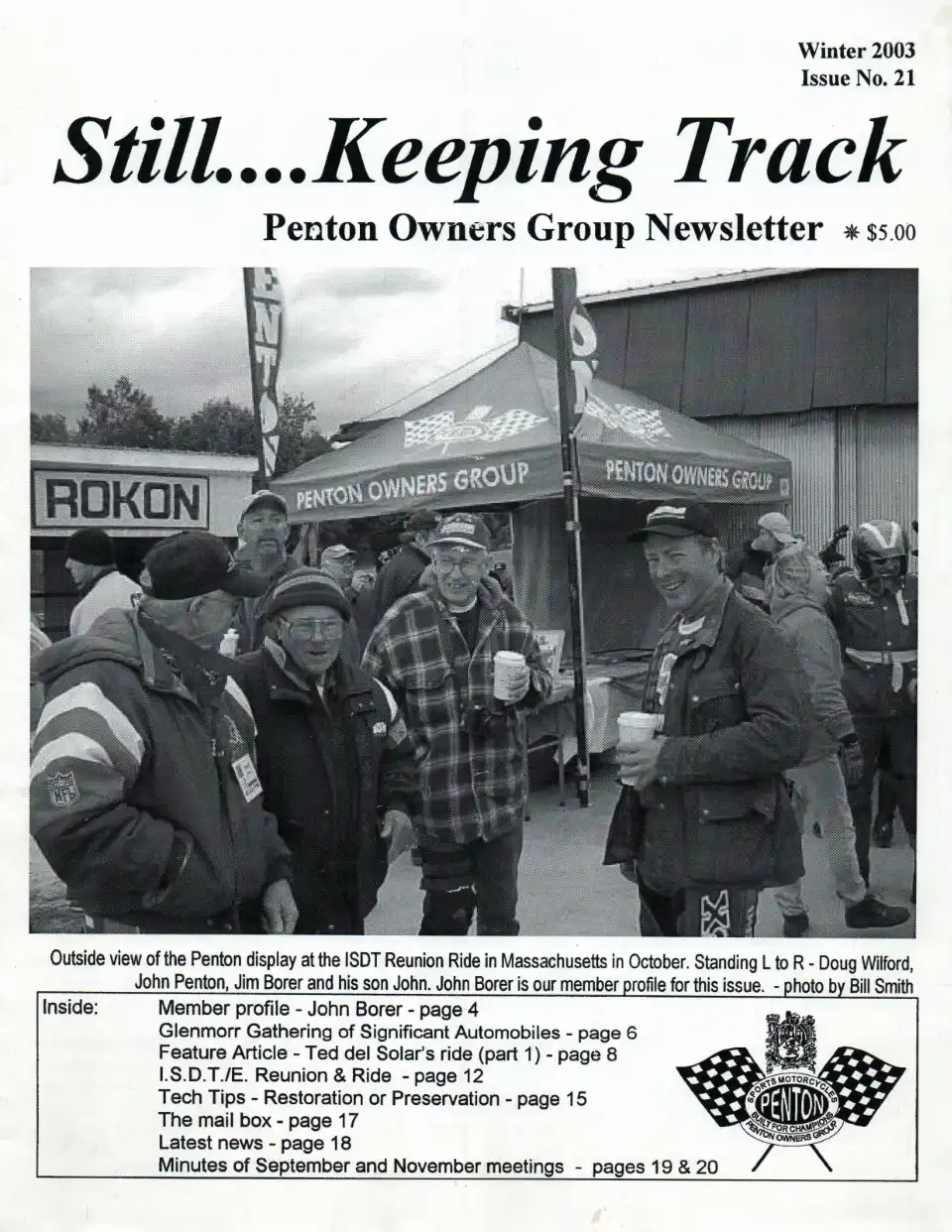 Penton Owners Group newsletter cover, Winter 2003.