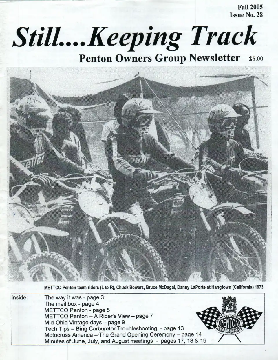 Penton motorcycle riders at 1973 Hangtown race.
