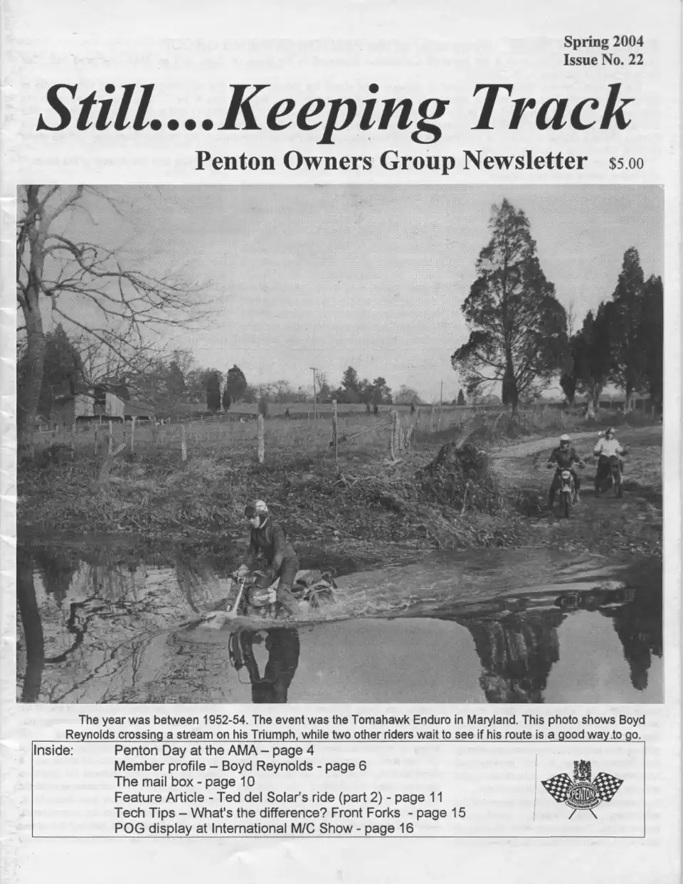 Penton Owners Group newsletter cover, Spring 2004.